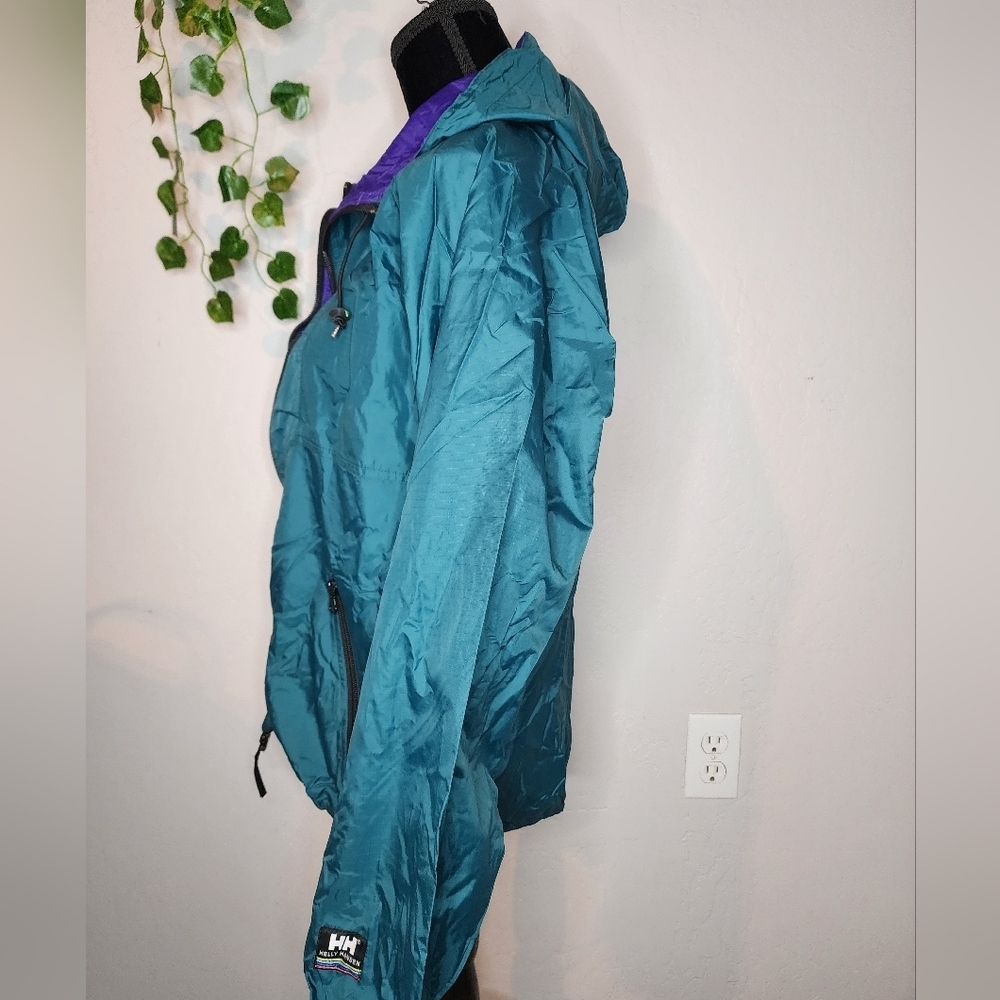 Helly Hansen Teal Packable Waterproof Windbreaker… - image 8